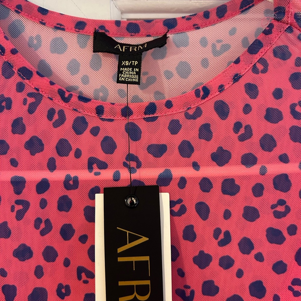 NWT - AFRM Vibrant Pink and Orange Long Sleeve Dress - Picture 3 of 5